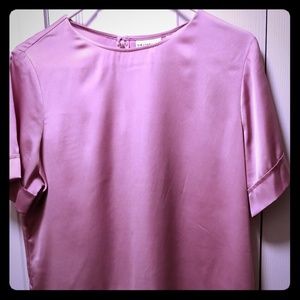 Satin light pink top
